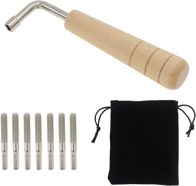 CashBeat Lyre Harp Tuning Kit, 7 Tuning Pins, L-Shape Wrench, Storage Bag for Zithers, Harpsichords, Dulcimers, and Primitive Stringed Instruments - Image 1